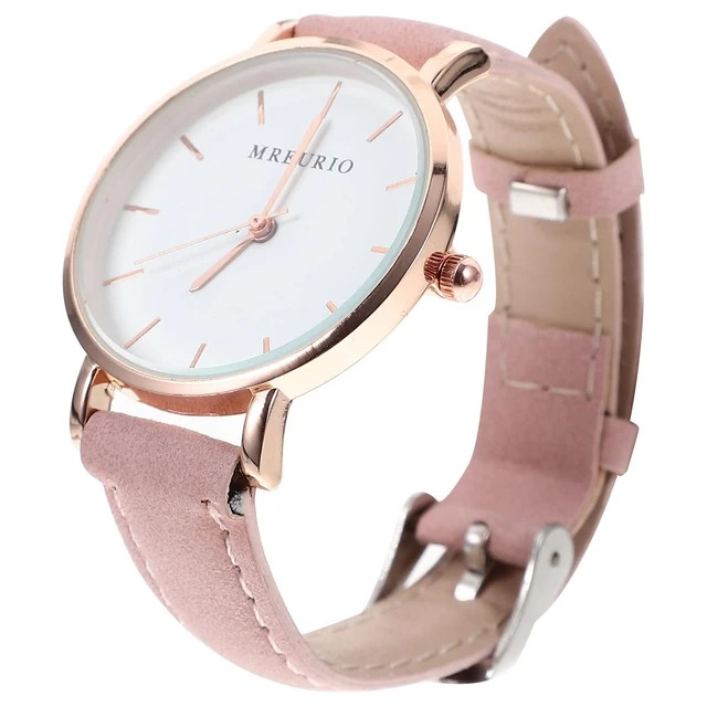 Hemobllo Leather Casual Quartz Watch Fashion Leather Strap Wrist Watch