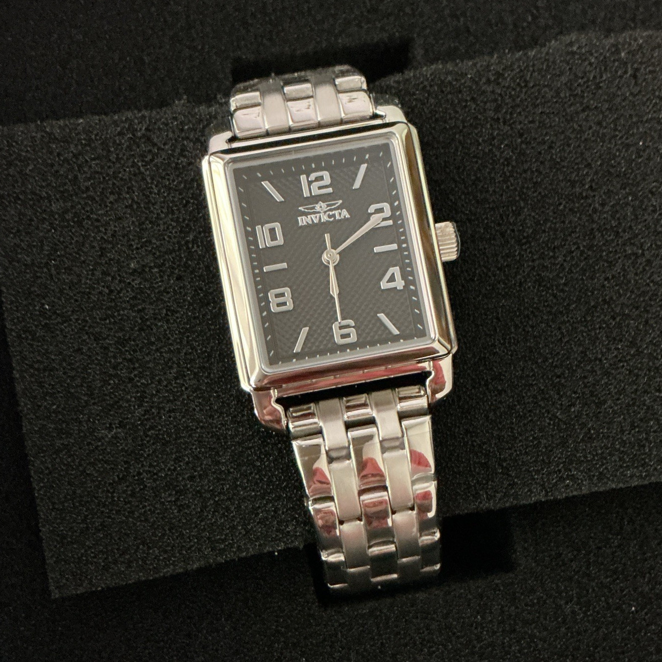 Invicta Vintage Women’s 24.5mm Wristwatch Quartz Black Dial Steel NIB
