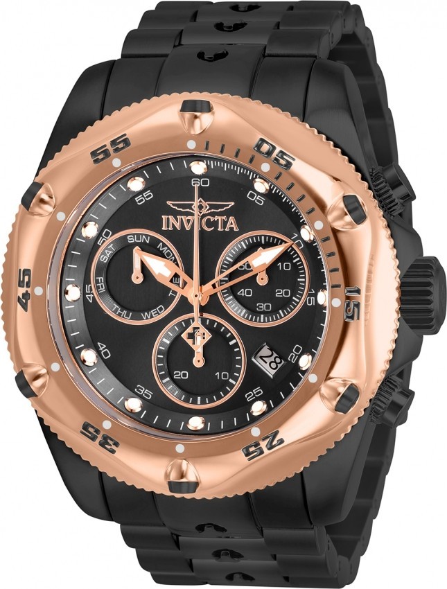 NEW Invicta Pro Diver 31613 – 51mm Black Dial Rose Gold Bezel Swiss Quartz Watch