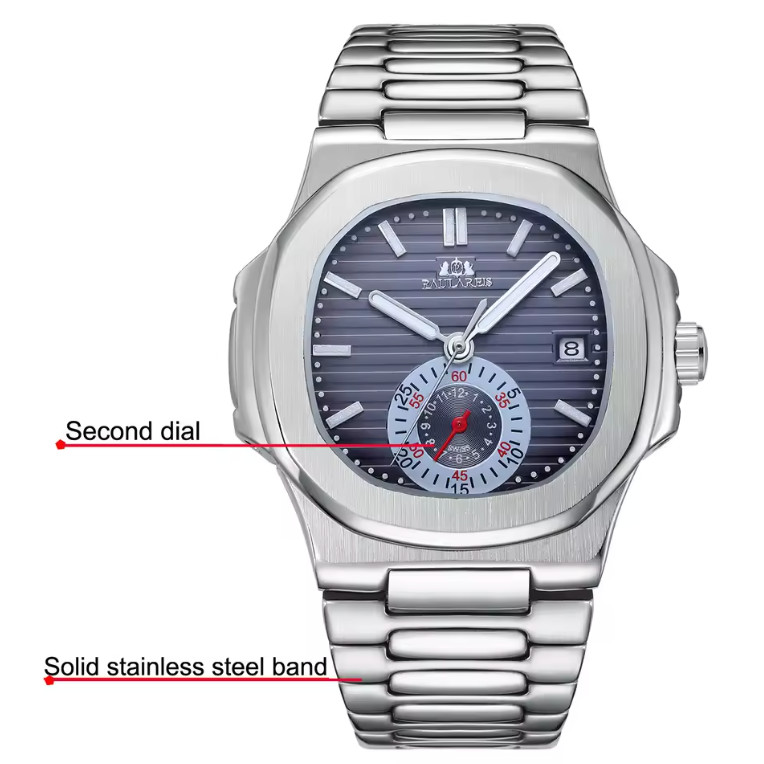 PAULAREIS Automatic Mechanical Stainless Steel Watch For Men Luxury Date Watch