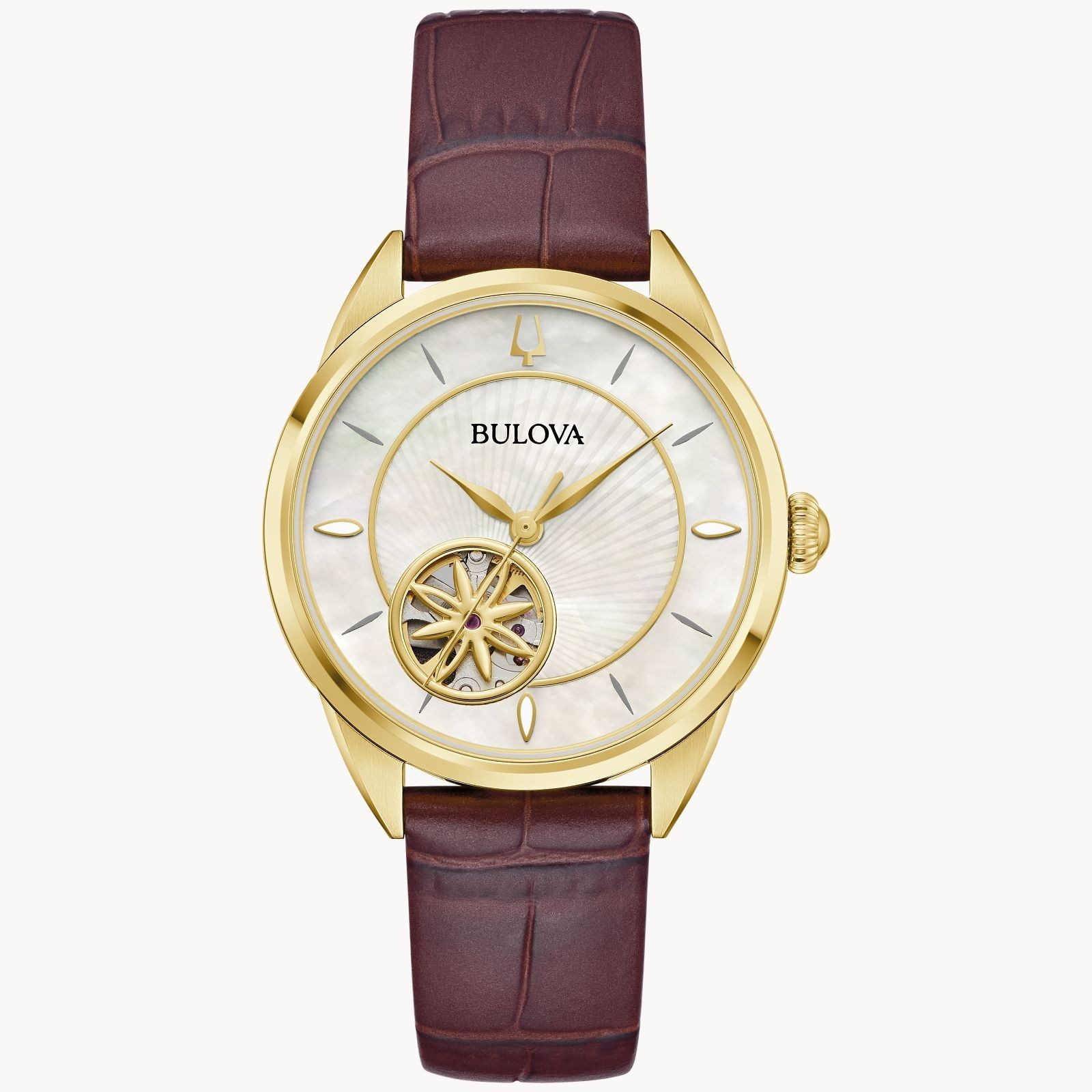 Bulova Women’s Sutton Automatic Brown Watch 34MM 97L179