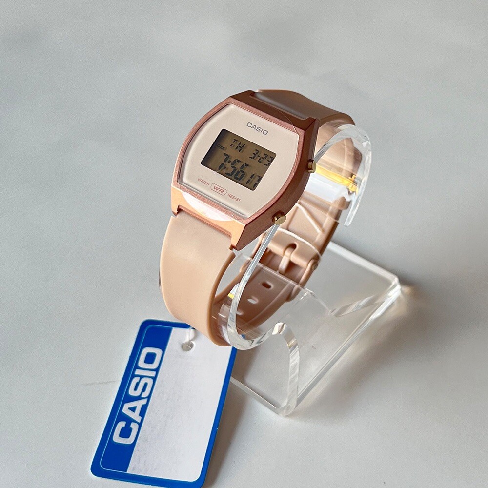 Casio LW-204-4ACF 35.9mm Rose Gold Resin Case with Pink Plastc Band Women’s…