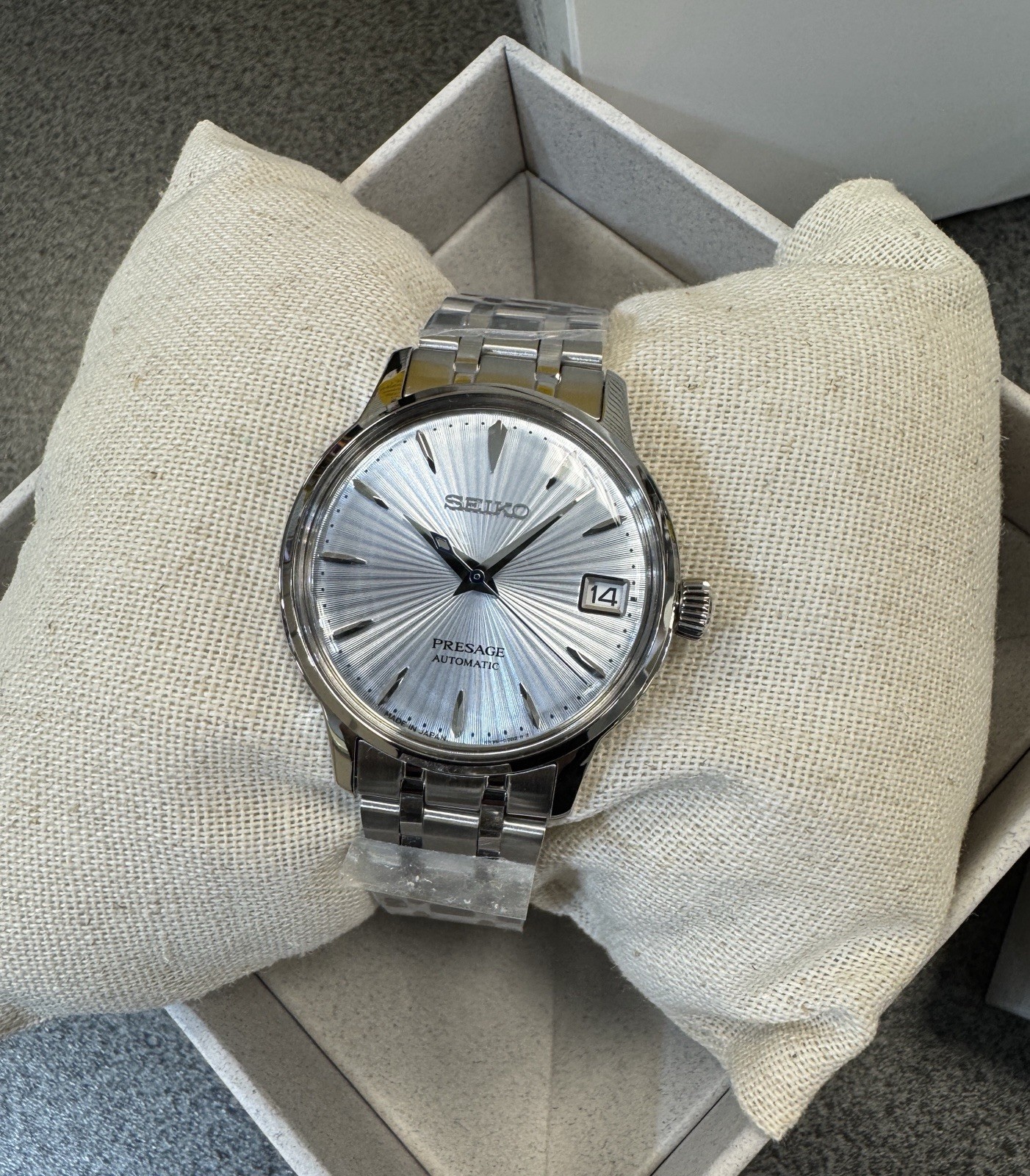 Seiko Presage Cocktail Time Automatic Blue Dial Steel Women’s Watch SRP841 34mm