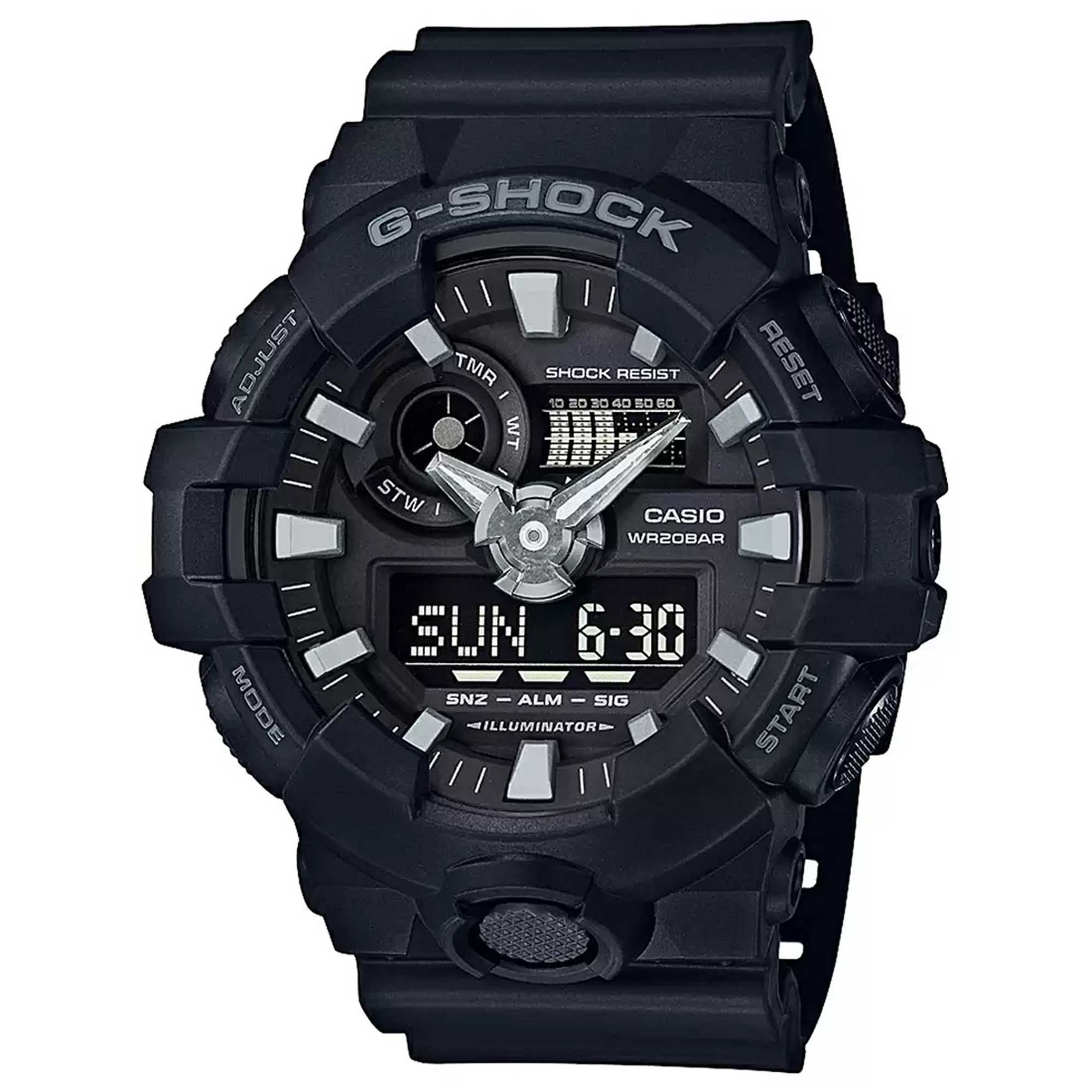 Casio Men’s Watch G-Shock Quartz Black Analog-Digital Dial Resin Strap GA700-1B