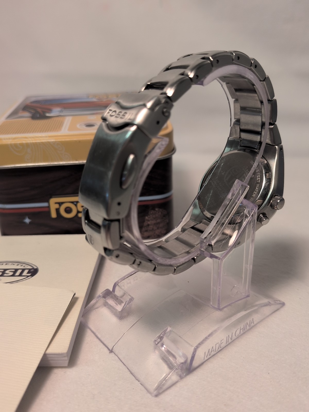 Fossil Big Tick Animated Watch Robot Hologram New Batteries Works Great W Box