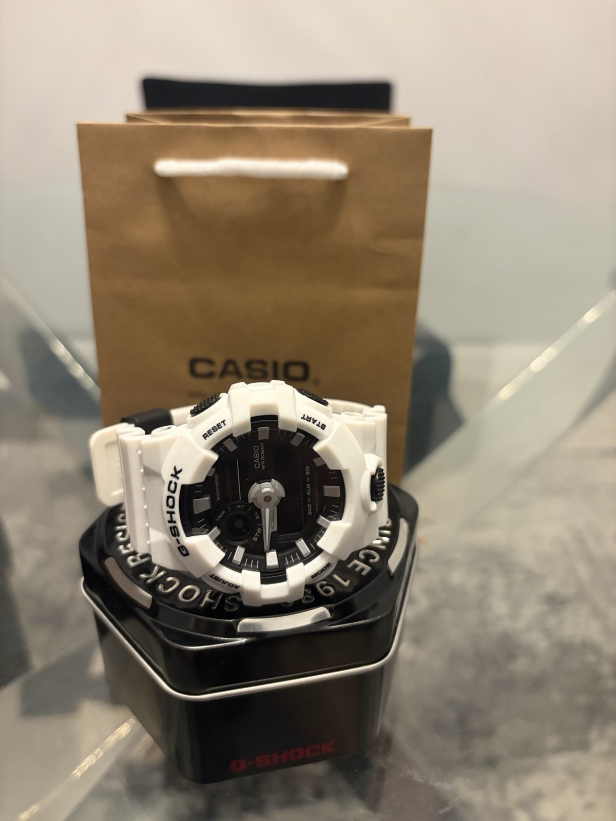 Casio G-Shock GA-700-7A Digital Watch White Strap, Analog- Digital