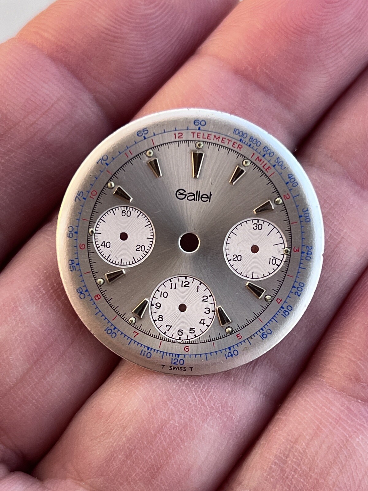 Gallet Original Dial Dual Tone Chronograph Valjoux 72 Watch Parts
