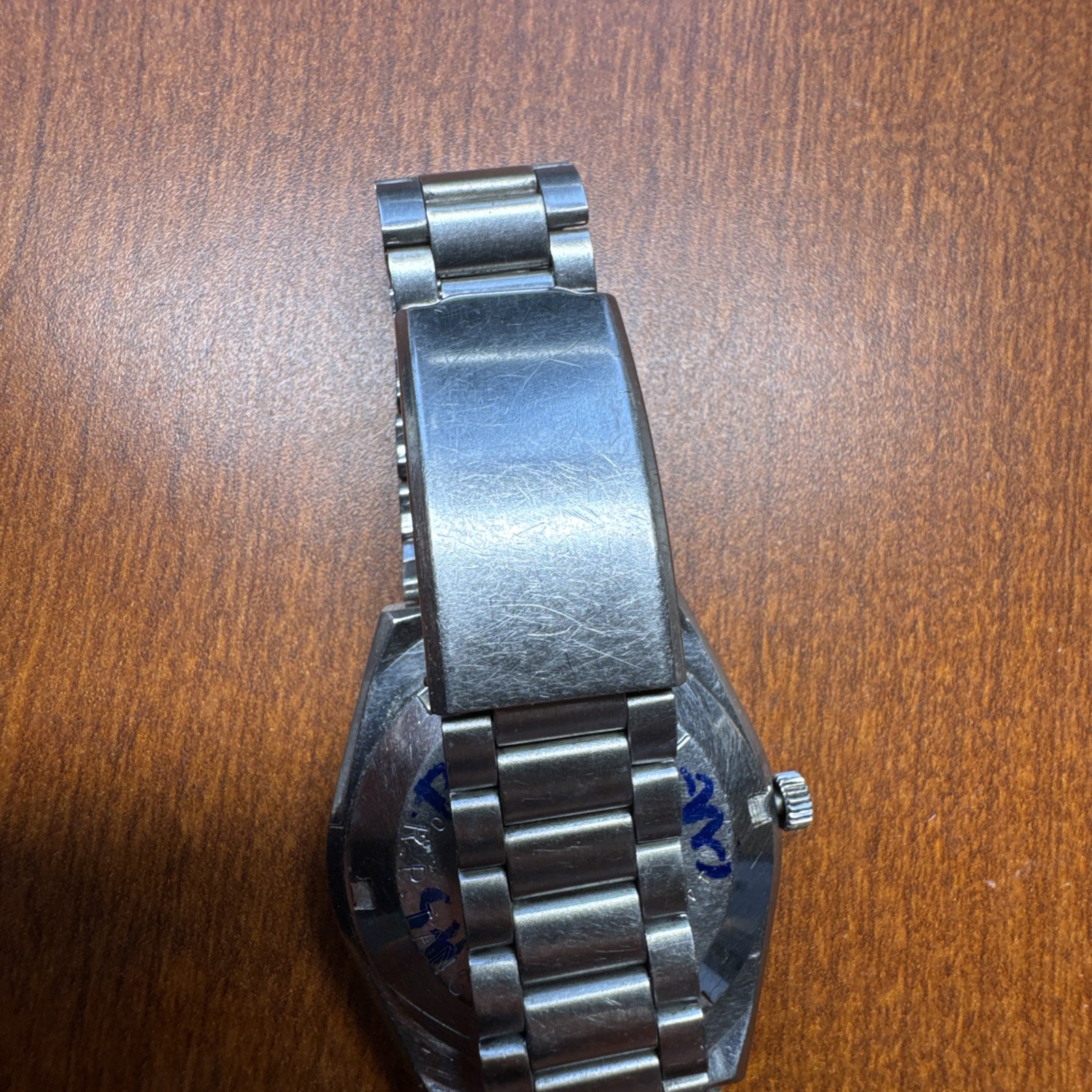 RARE BULOVA men’s automatic watch day/date Philippines Corp Gift 1979 RUNS AS IS