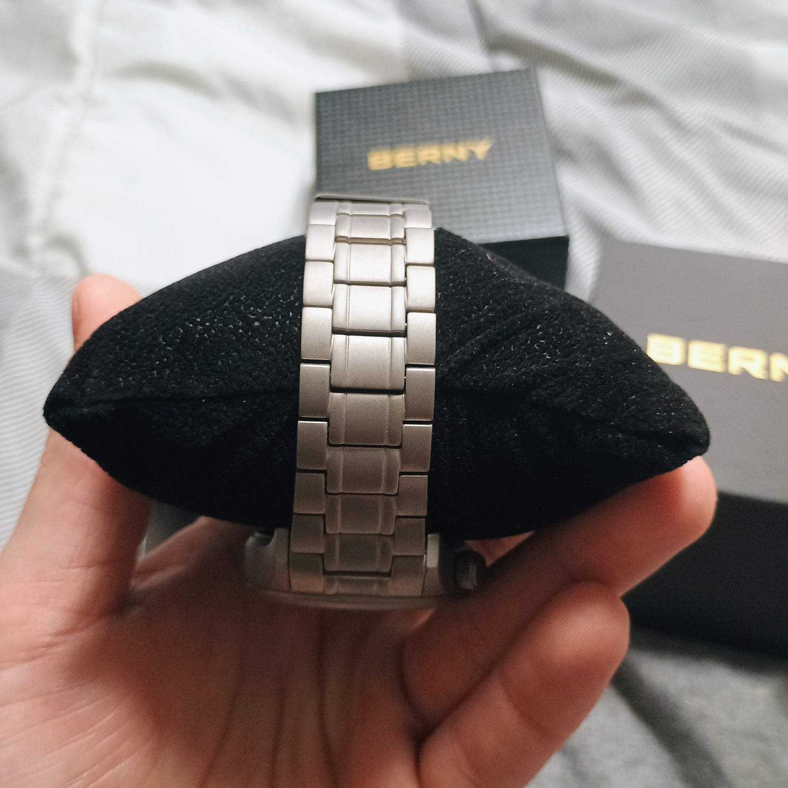 Berny Mens Automatic Mechanical Titanium Watch With Titanium Strap