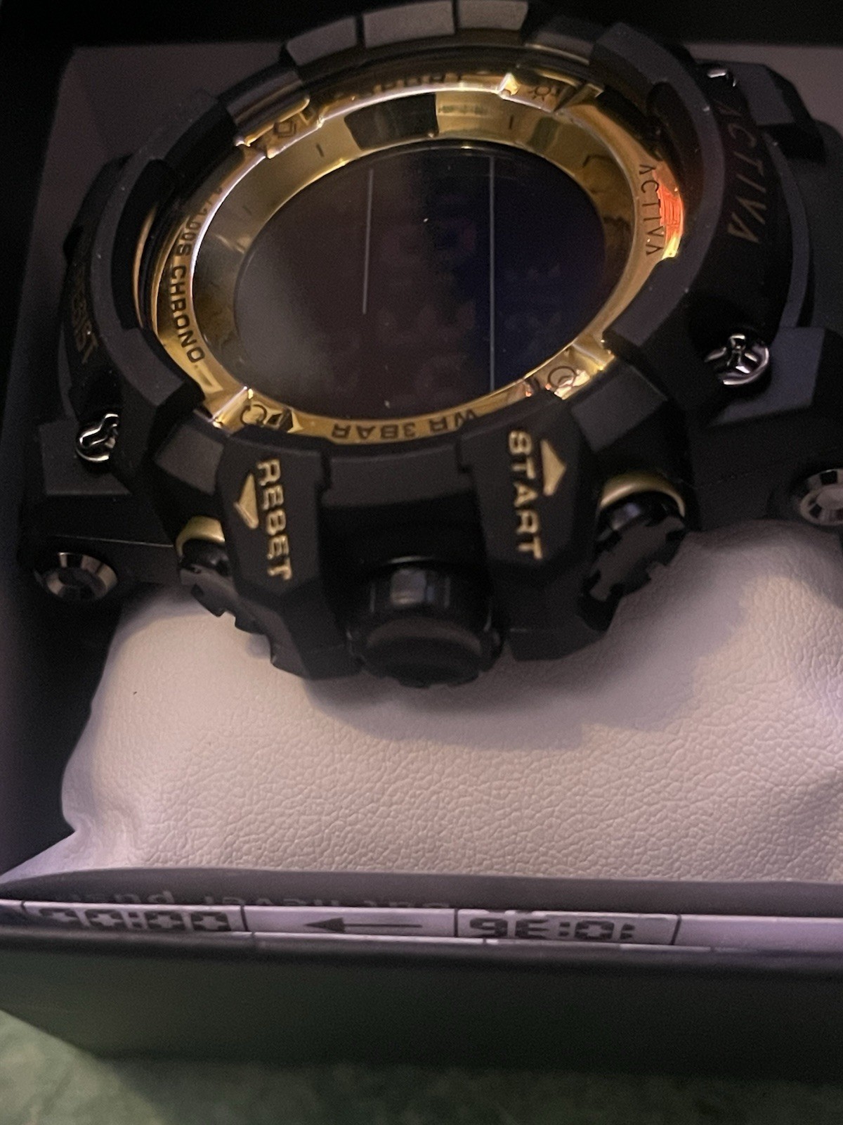 Activa Sync X Invicta Men’s 50mm Digital Sport Watch Black Gold ACW8046-003 NIB