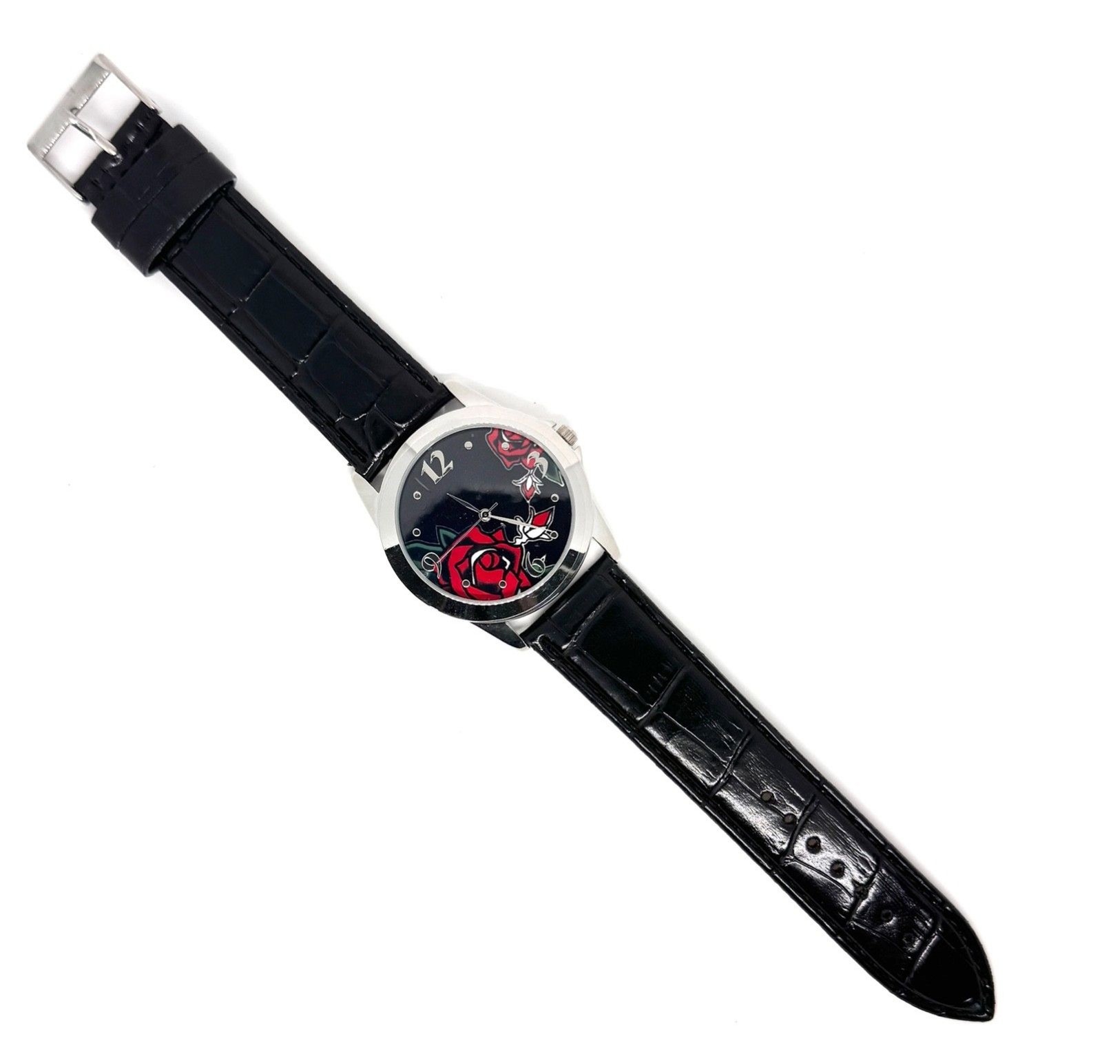Vtg Rose Ladies Watch Stainless Steel Face #1114