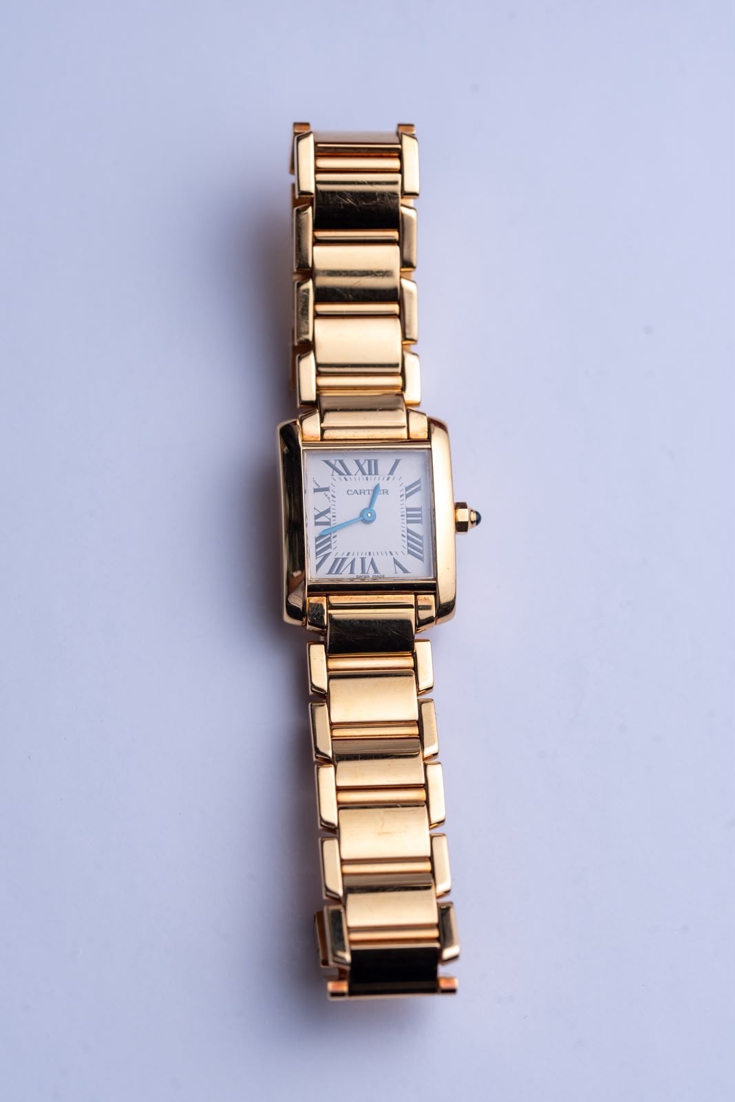 Cartier Tank Francaise 18K Yellow Gold Ladies Watch Ref 2385 Full Set Box