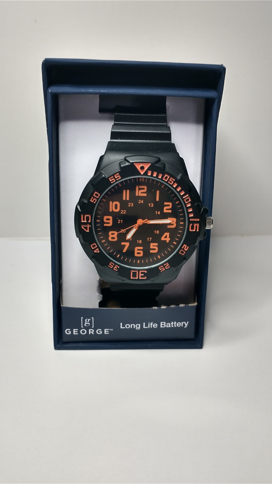 GEORGE Sports 24 Hour Easy Read Dial Long Life Battery Black Watch – Men