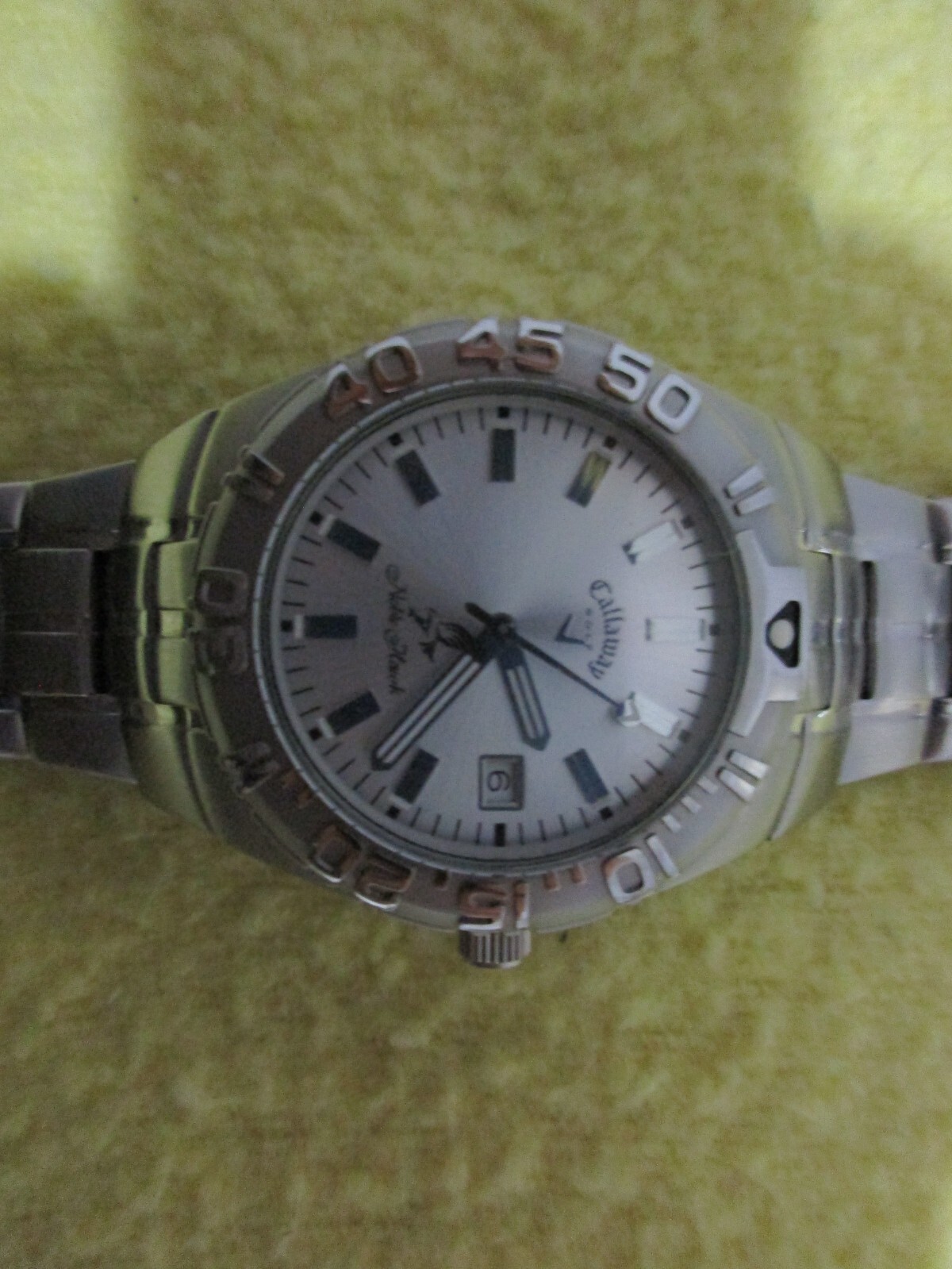 Callaway Men watch, Noble Hawk Logo, Date feature, Moveable Bezel, WR 330FT 100M