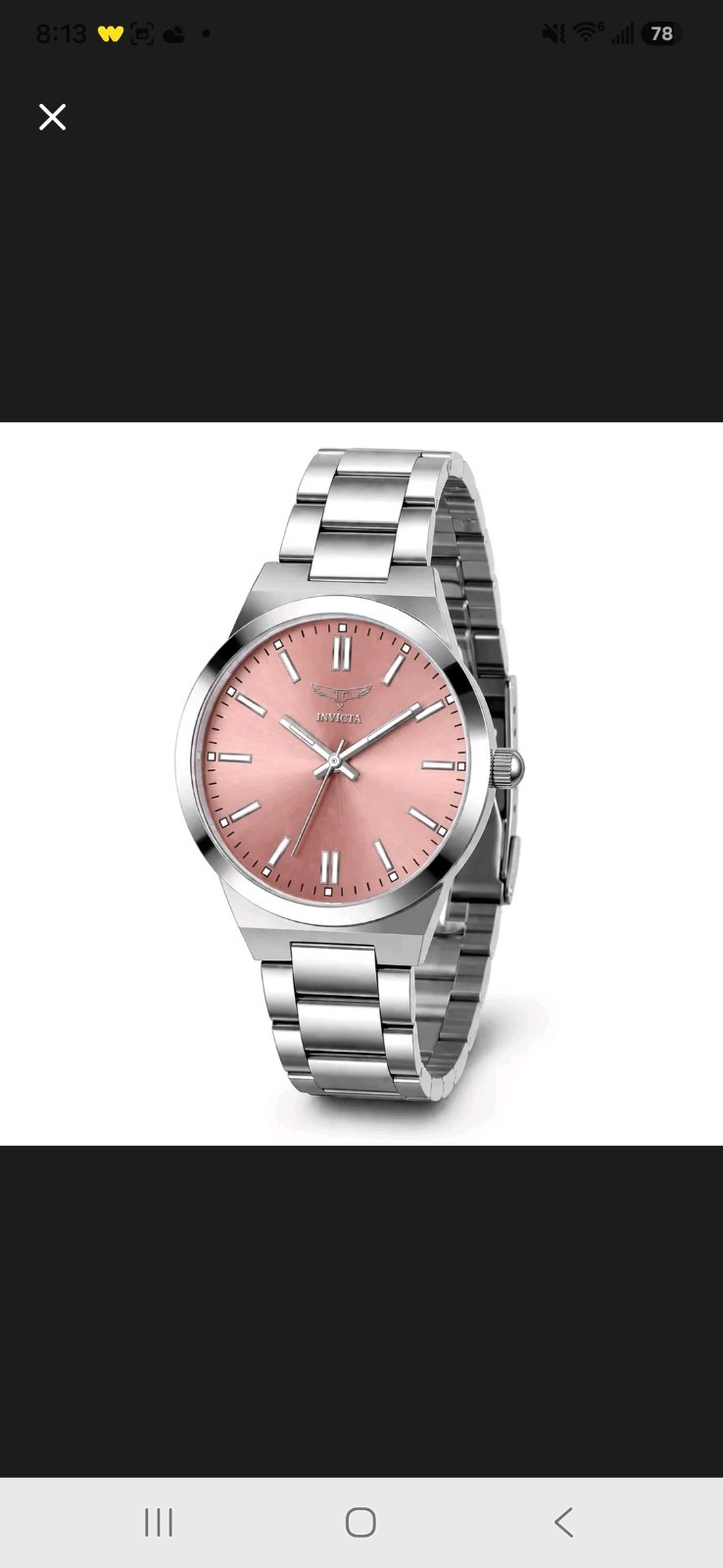 Invicta Celestial Watch Women’s Rose Face Stainless Steel