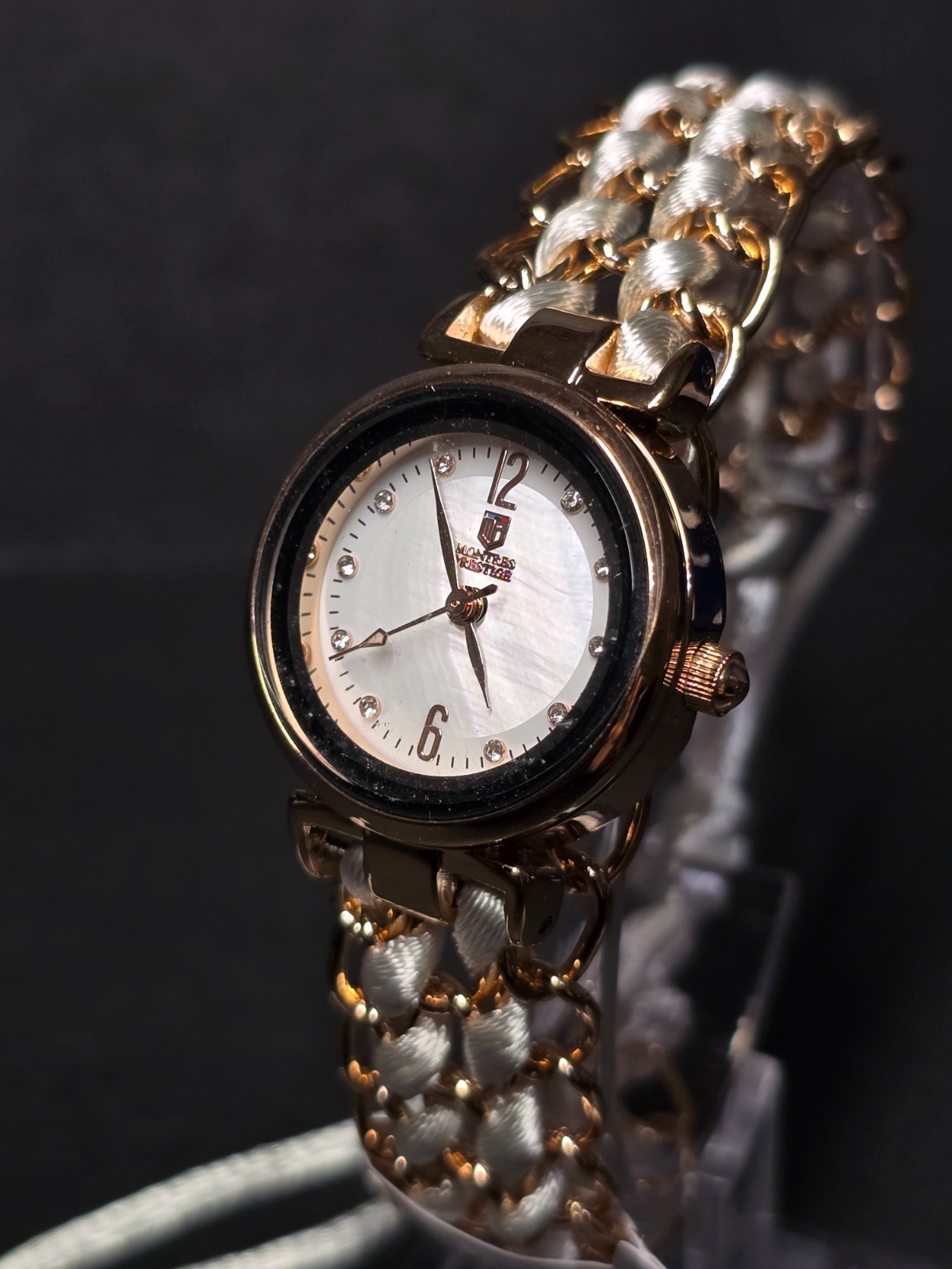 Montres Prestige Women’s Watch – 25mm White, Rose Gold, Black (MPW-0296)