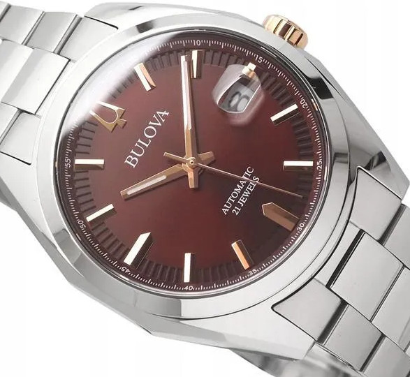 Bulova Automatic Sapphire Crystal Red Dial Surveyor Men’s Watch 98B422