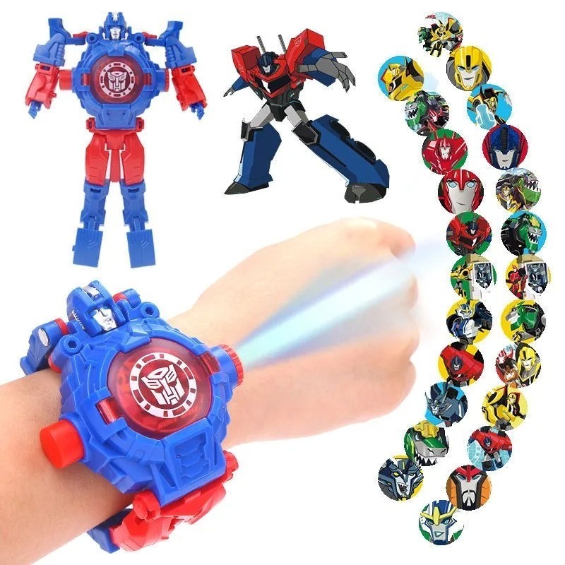 Fashion 24 Projection Patterns Spiderman Children Watches for Boy Deformation