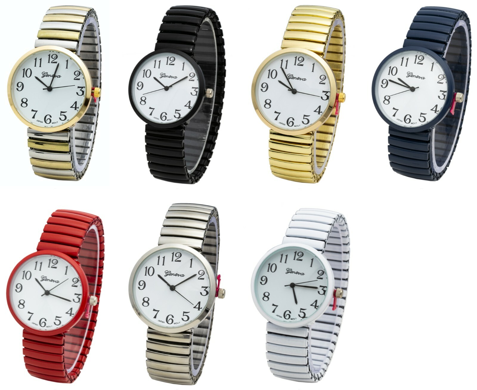 Blekon Collections Women’s 36mm Case Plain Casual Stretch Band Watch