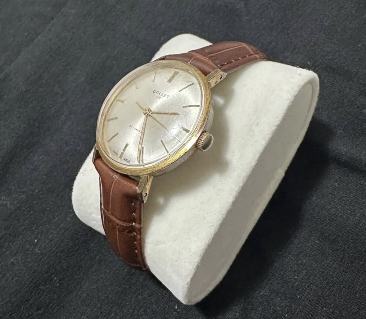 Vintage Gallet 25 Jewel Automatic Swiss Watch – Runs/Keeps Time – AS-IS Project