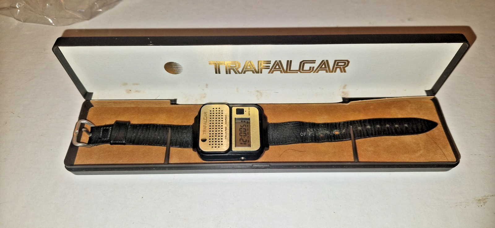 RARE RETRO 1981 FIRST TALKING WATCH BY TRAFALGAR IN ORIGINAL CASE WORKING #B18