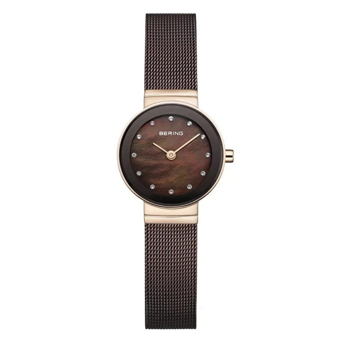 Bering Women’s Classic Stainless Steel Brown Milanese Mesh Watch, 24m 10124-265