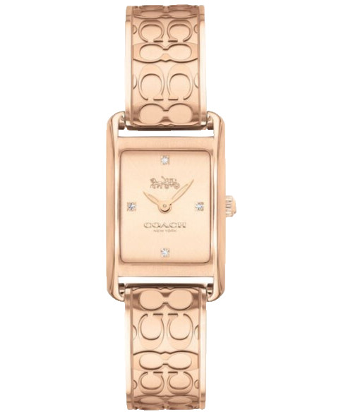 COACH ALLIE 14503382 ROSE GOLD LOGO DIAL STAINLESS STEEL BANGLE WOMEN’S WATCH