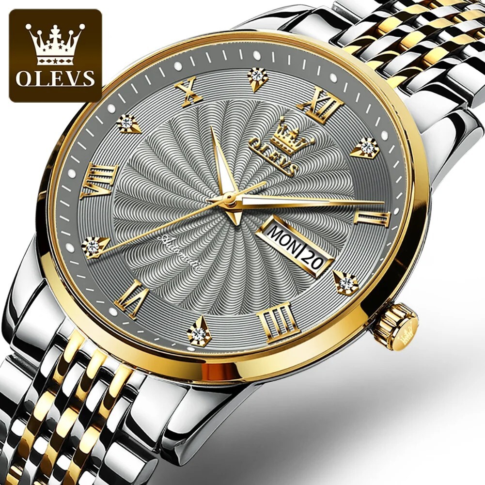 Automatic Mechanical Waterproof Luxury OLEVS Men’s Watch Date Men Strap