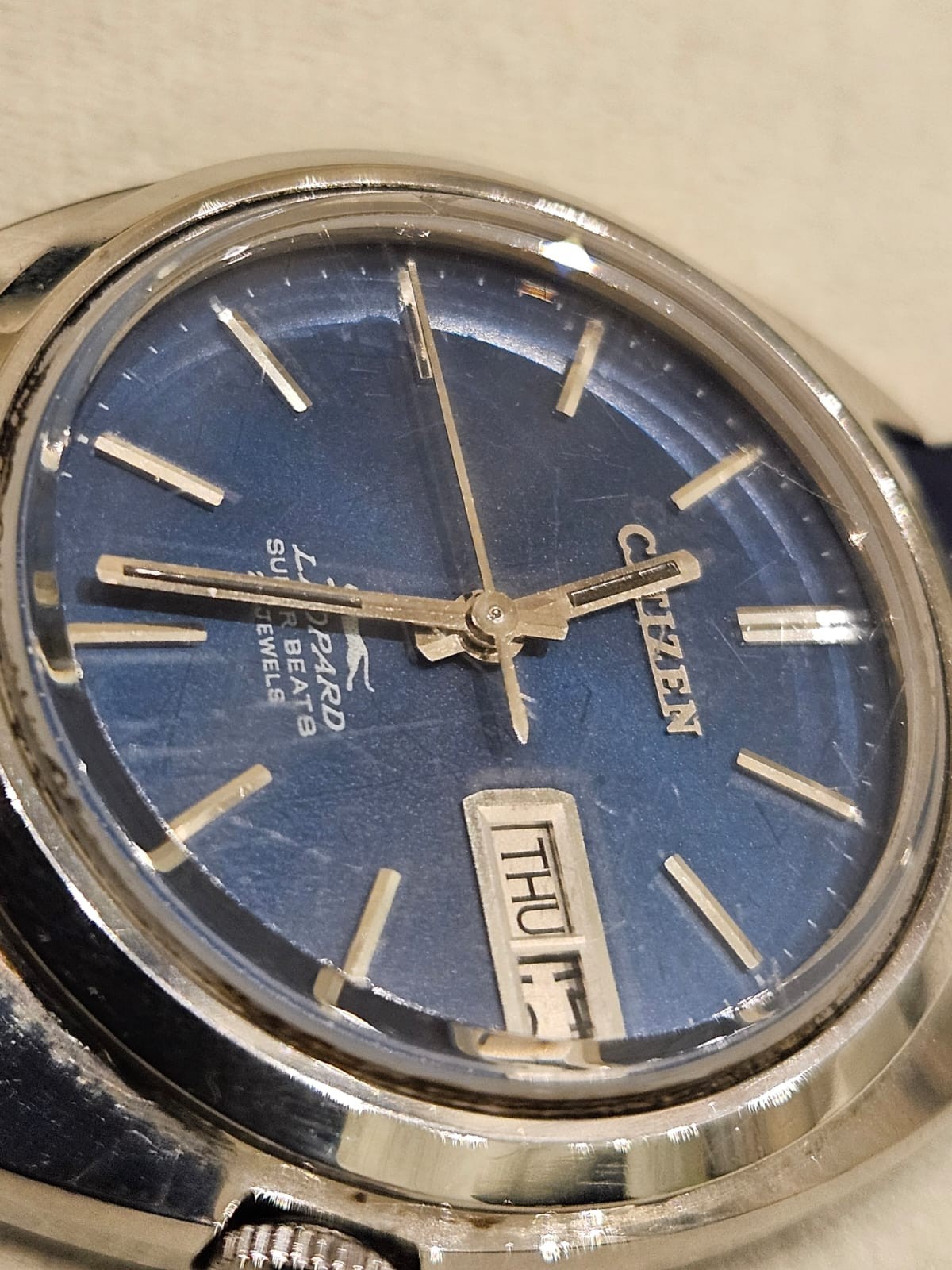 Citizen Leopard Super Beat 8 Blue Dial 26 Jewels Automatic Vintage Men’s Watch