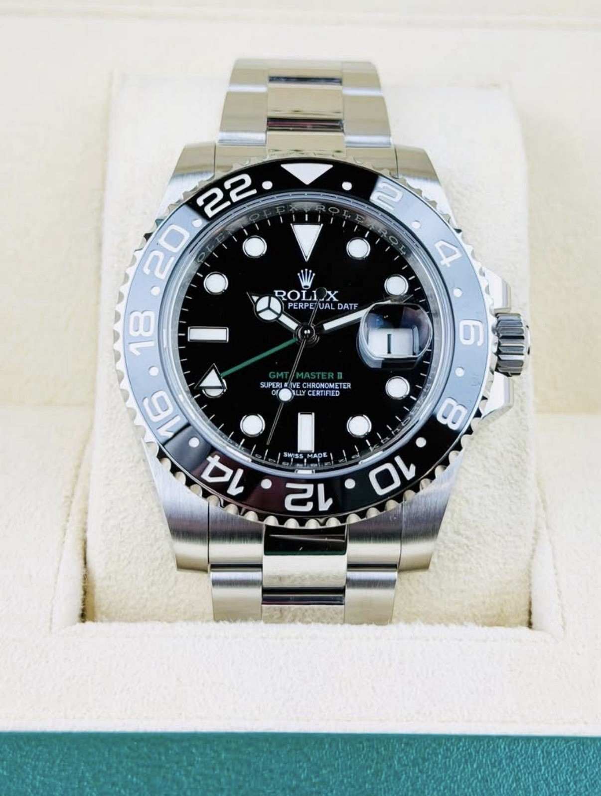 2018 Rolex GMT-Master II 116710LN Oyster Bracelet Black Bezel Complete Set B&P
