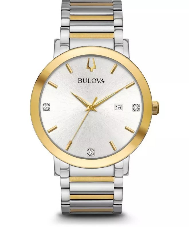 Bulova 98D151 PRE-OWNED Men’s Watch Analog Display Quartz Two Tone Watch