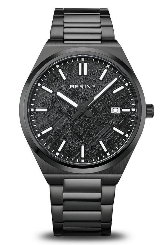 Bering Brushed Black Stainless Steel Quartz Watch *MINT*