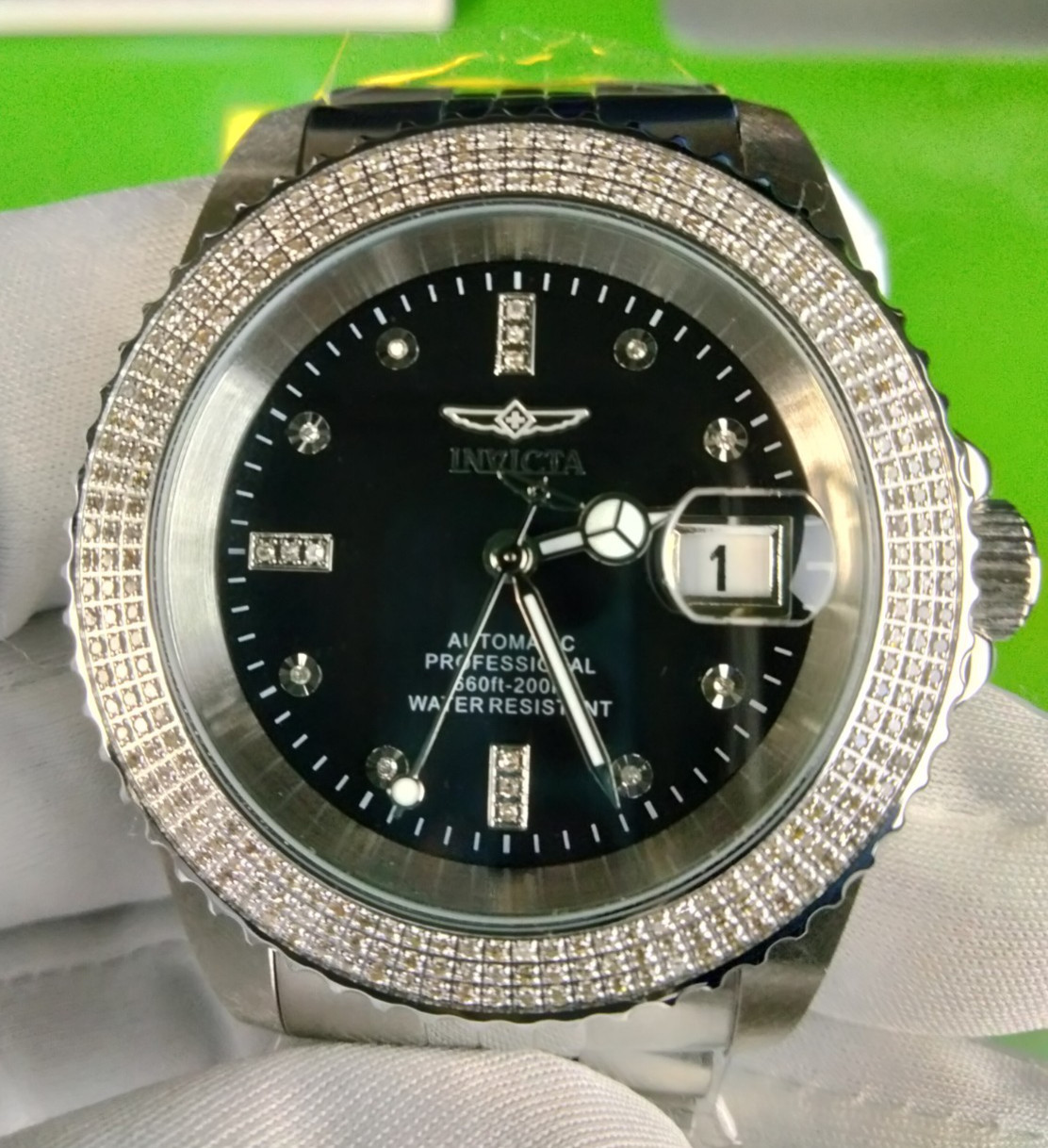 Invicta Pro Diver 38291 Diamond Automatic Watch 42 mm Steel 287 Diamonds WR 200M