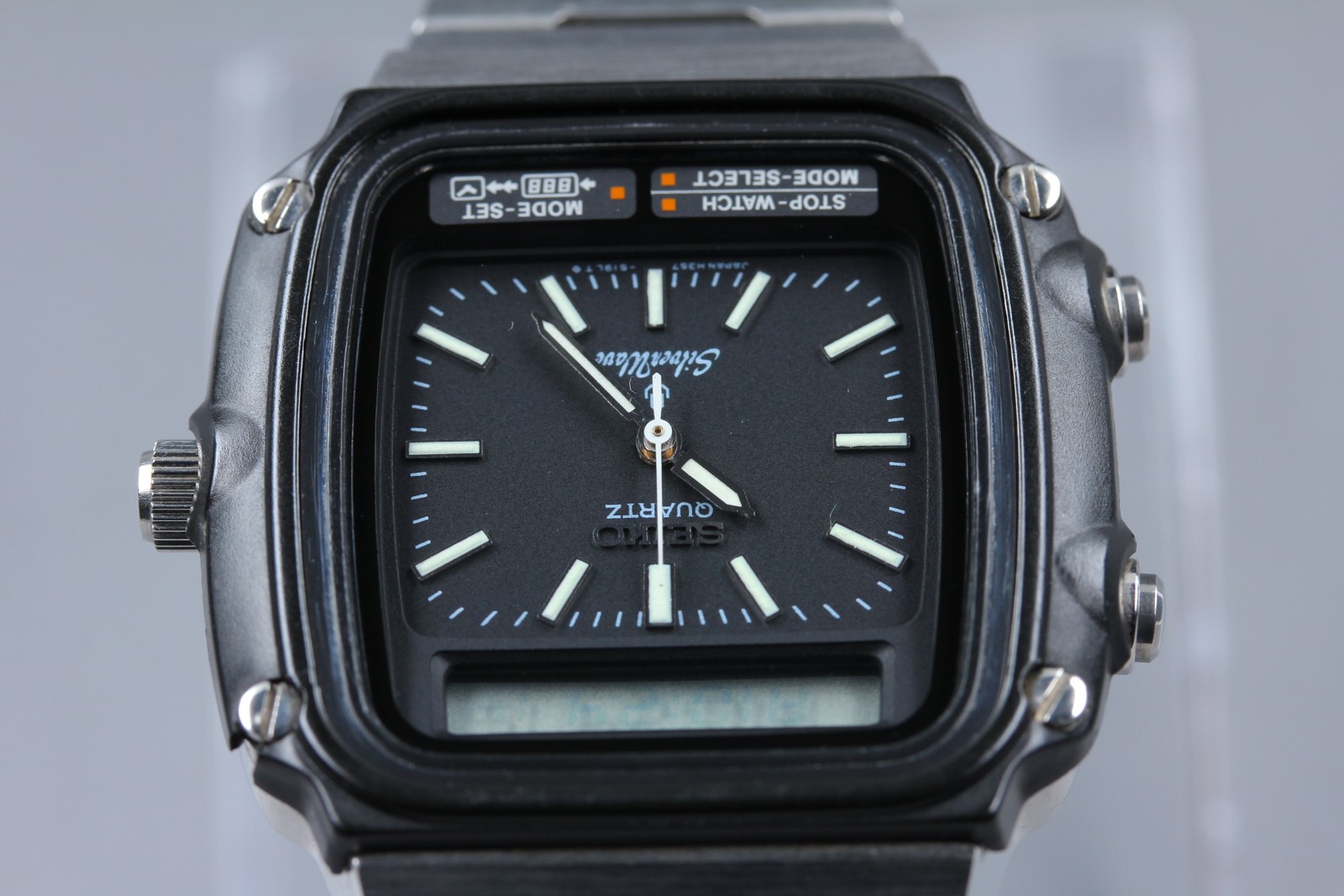 [N MINT] Seiko SilverWave H357-5110 Silver Ana-Digi Qz James Bond Men’s Watch