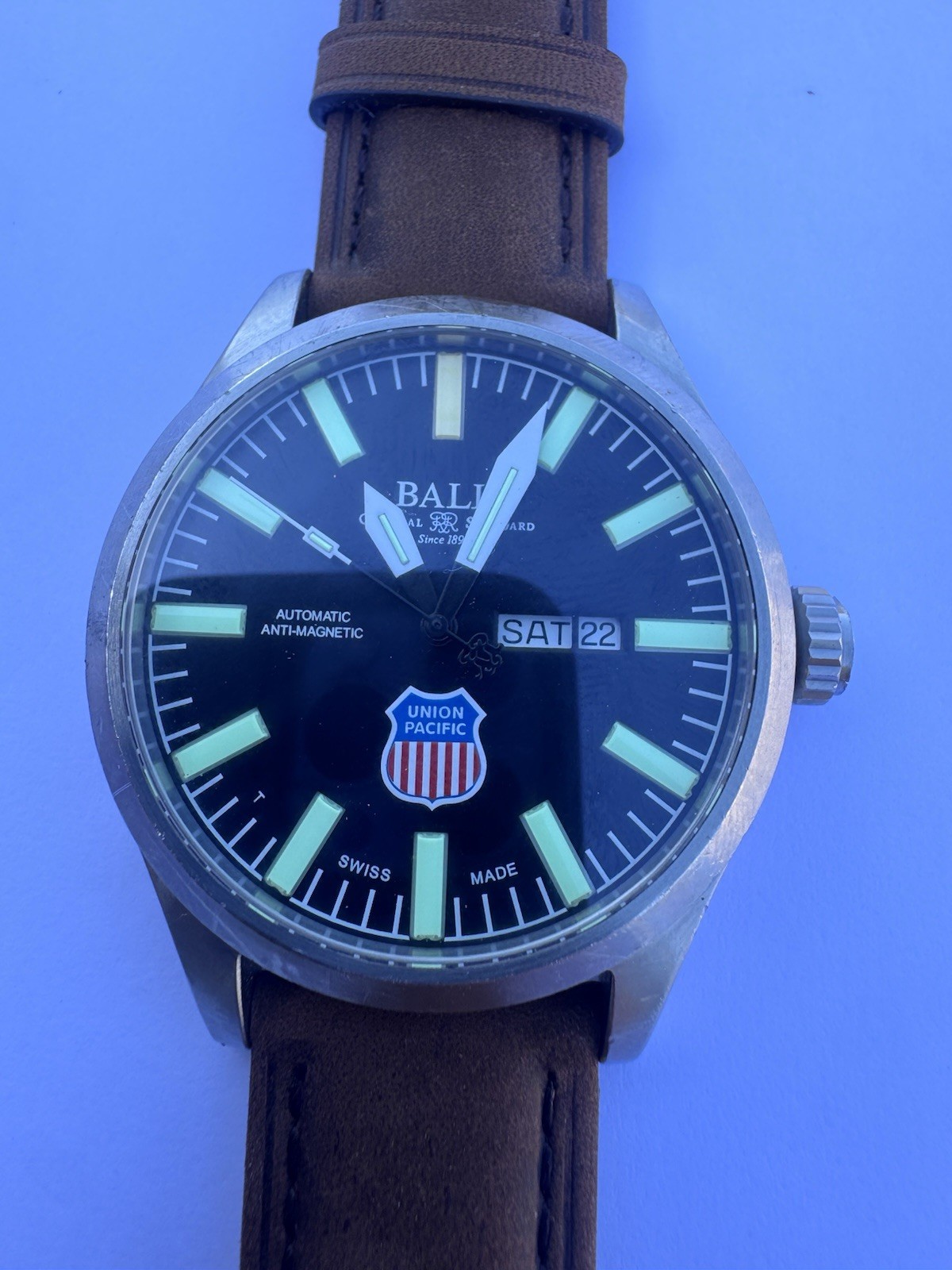BALL Engineer II Automatic Day/Date Black Dial 40mm Brown Leather Strap 083/999