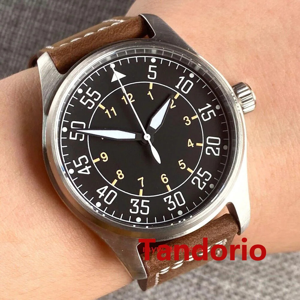 39mm Tandorio Solid Cusn8 Bronze Japan NH35 Automatic Diver Pilot Watch 20ATM