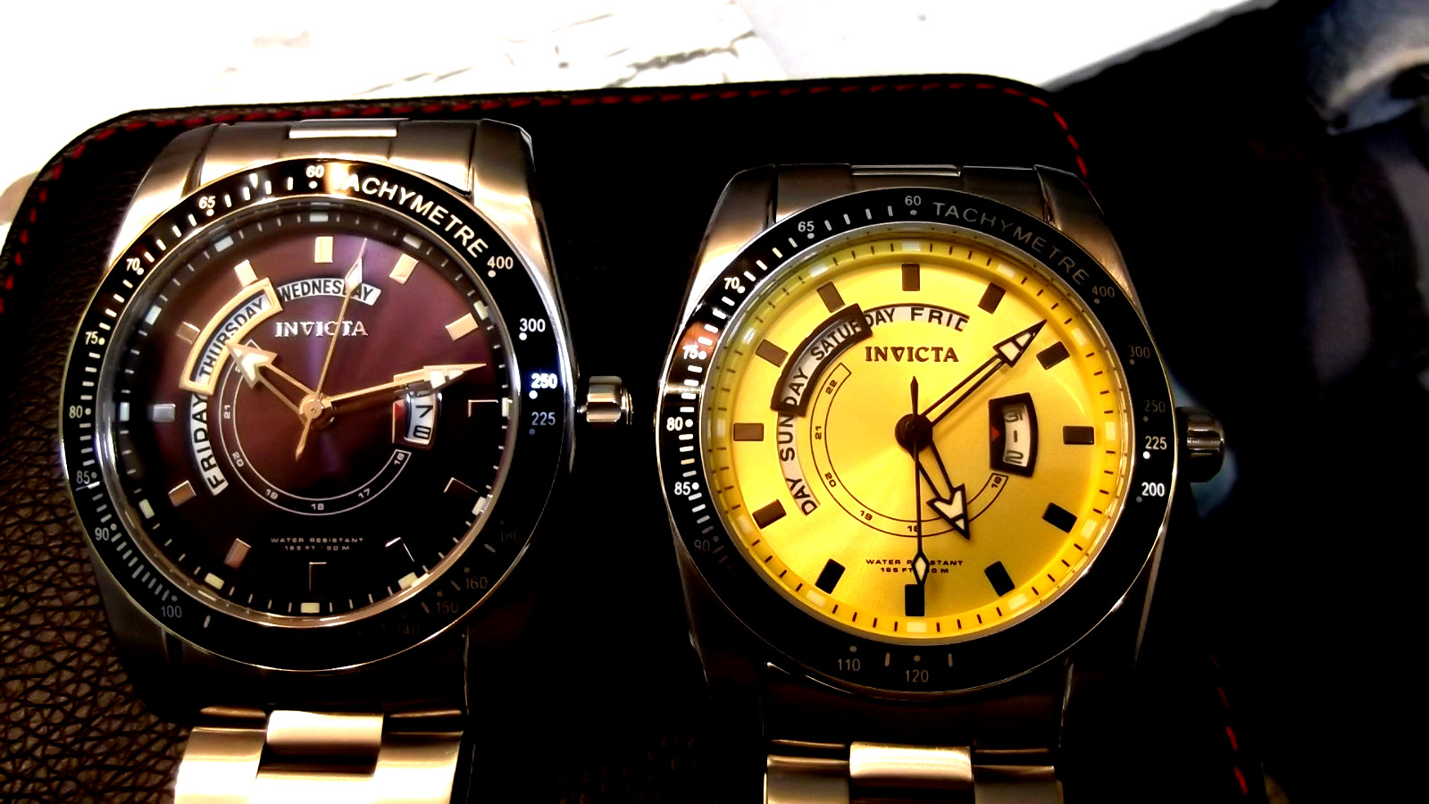 #2 INVICTA SPECIALTY 45MM WATCHES PLUM PURPLE AND YELLOW, IN 4 SLOT CASE