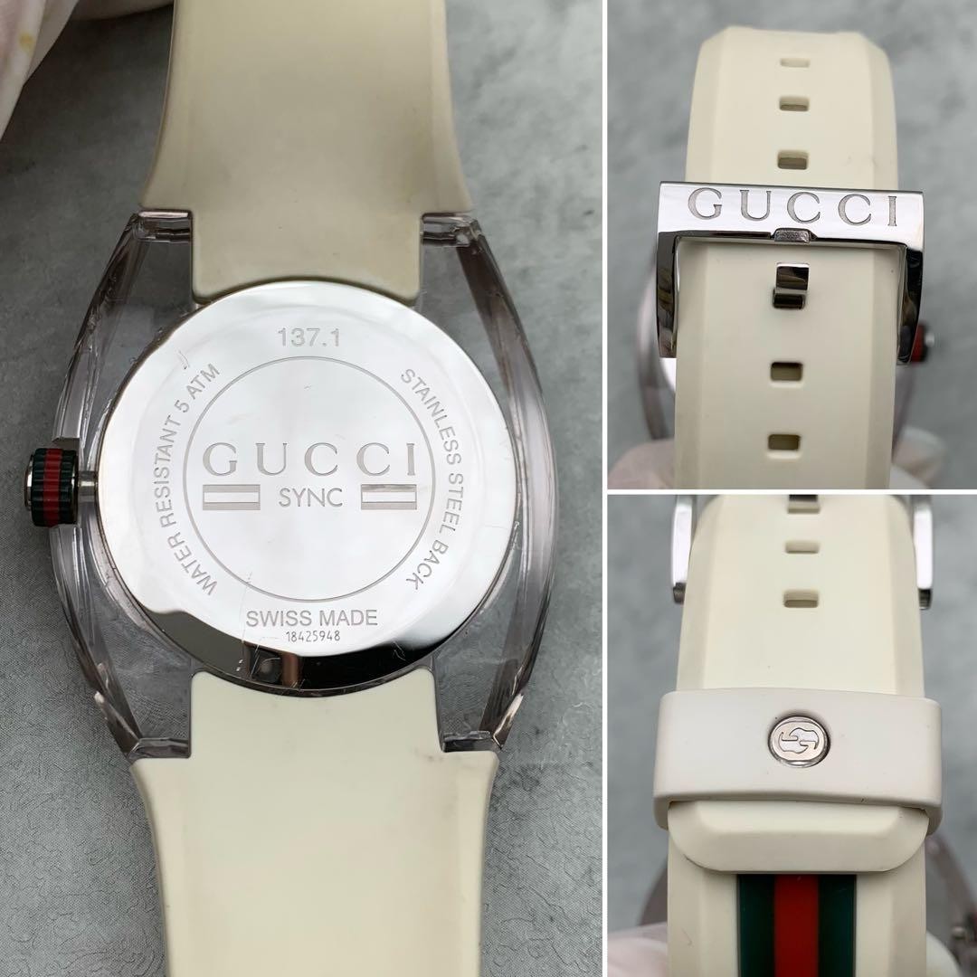 Gucci Sync 137.1 Silver Watch Web Stripe Ships from Japan