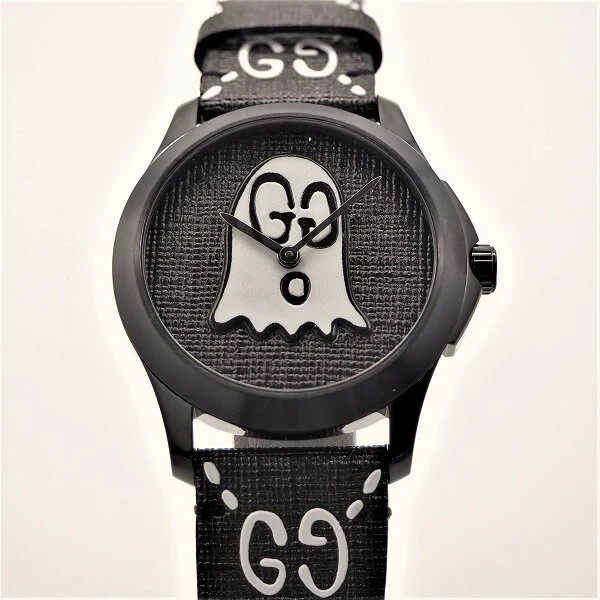 GUCCI TIMELESS GHOST WATCH – YA1264018 – QUARTZ BLACK DIAL LIMITED EDITION – NEW