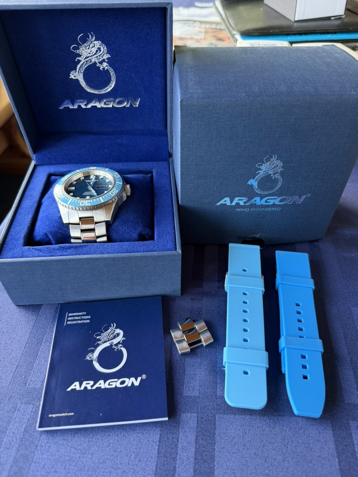 Aragon Divemaster Tungsten 50mm Automatic Watch NH36 Sapphire Crystal Excellent