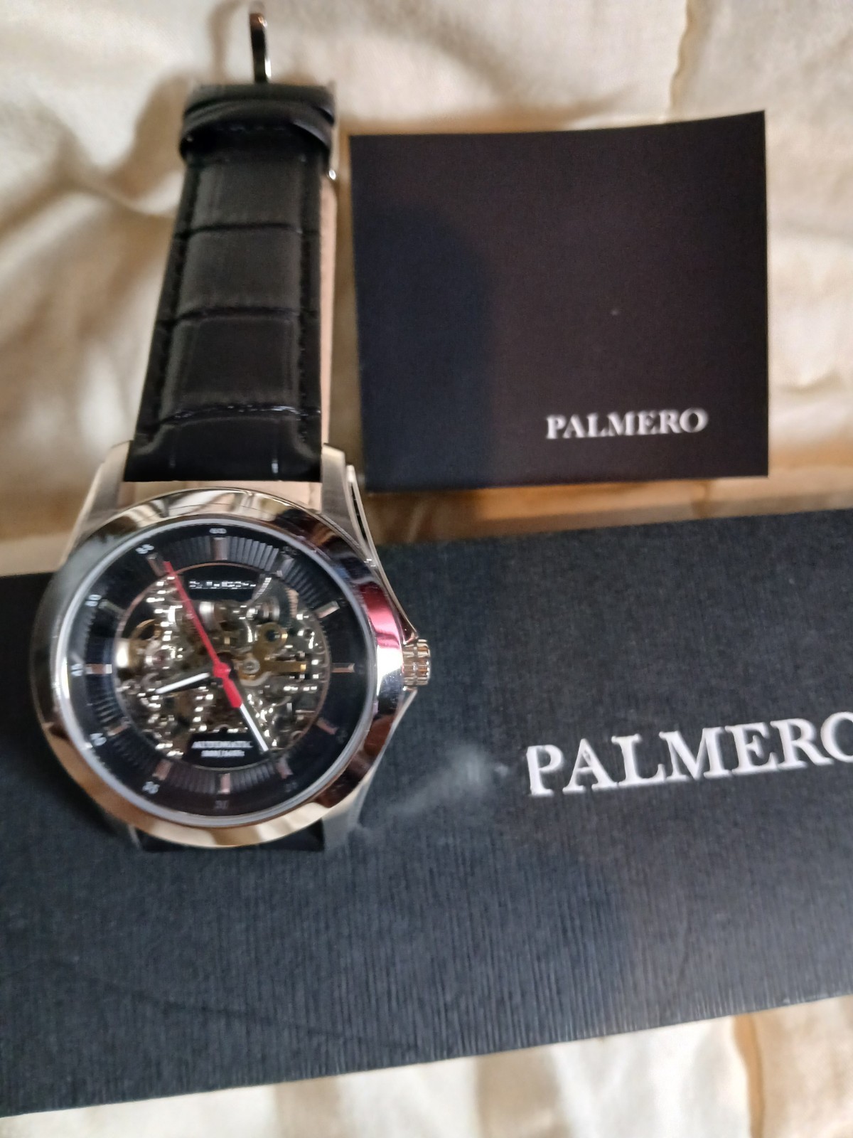 Palmero Caron Skeleton Automatic Watch – Black Dial and Black Strap