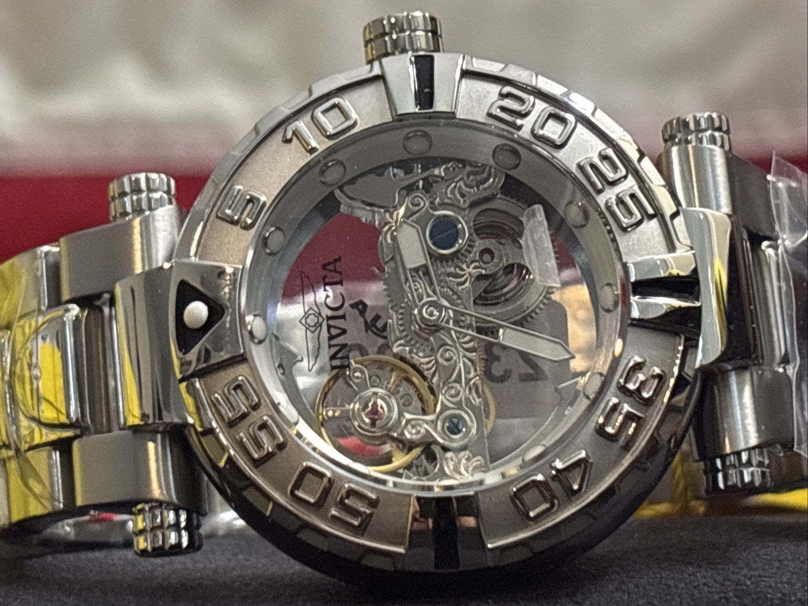 Invictas 47mm Automatic Silver “Subaqua” On SS Band Mens Big Boy Watch #49499