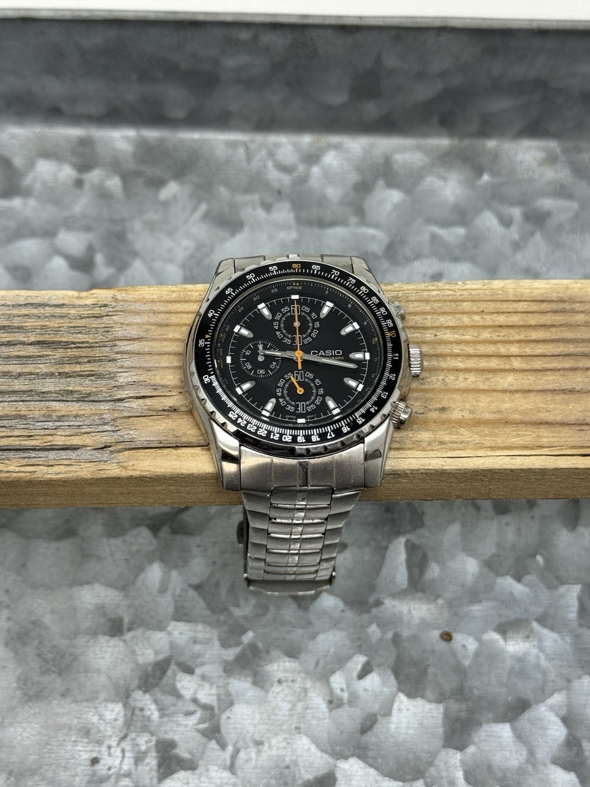 Casio “Navitimer” Pilot Slide Rule Chronograph, MTP-4500 (4765), Clean, Working