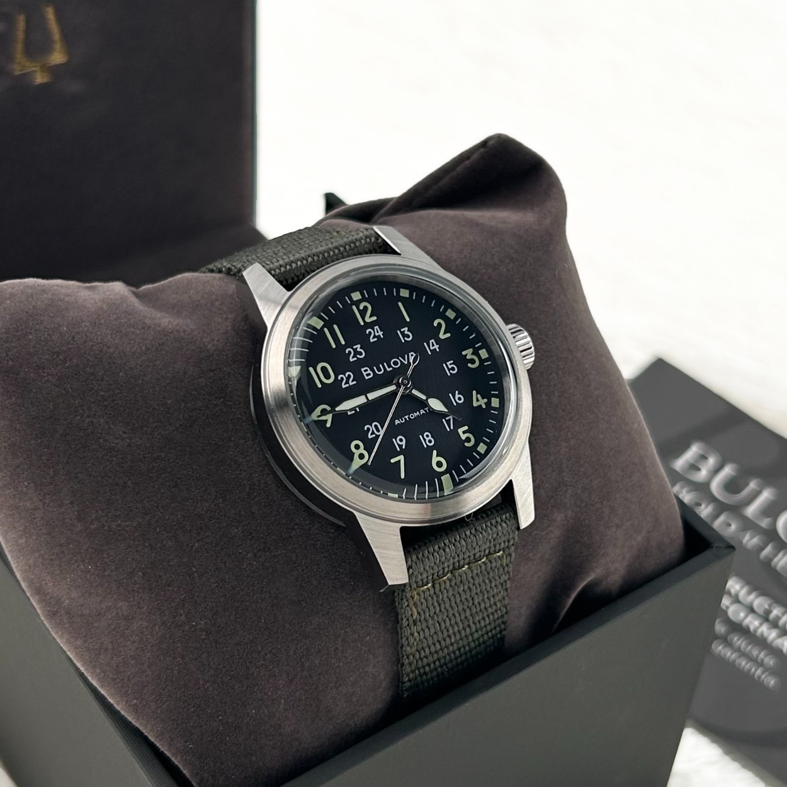 Bulova 96A259 Hack VWI Special Edition Automatic Black Dial Men’s Watch 38mm
