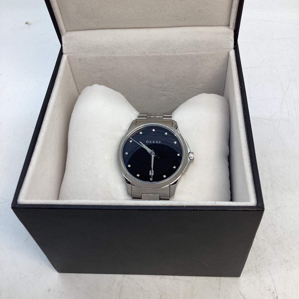 GUCCI Men’s Wristwatch 126.4 Stainless Steel With Black Dial (GO1067216)