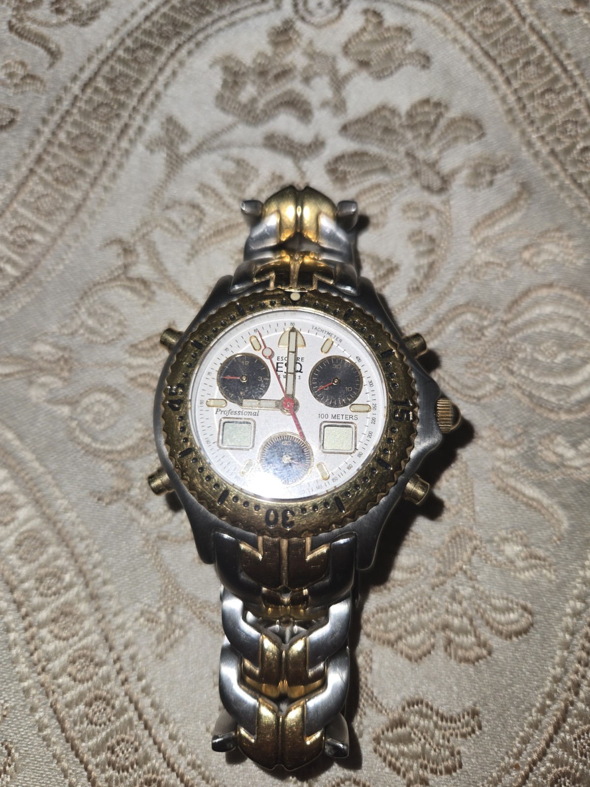 Esquire Esq Swiss Wristwatch Two-Tone Band, 100M Water-Resistant