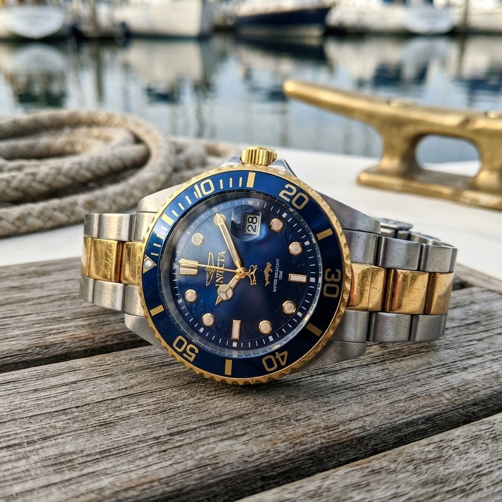 Men’s Sports Quartz Watch with Blue Dial & Adjustable Band – 100m Waterproof