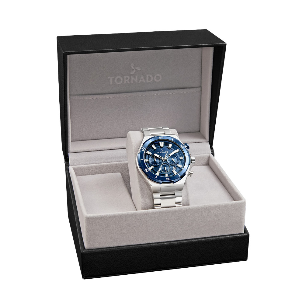 Tornado Strellar X Men’s Multi Function Watch | Blue Dial, 45mm, 100 m (10 ATM)