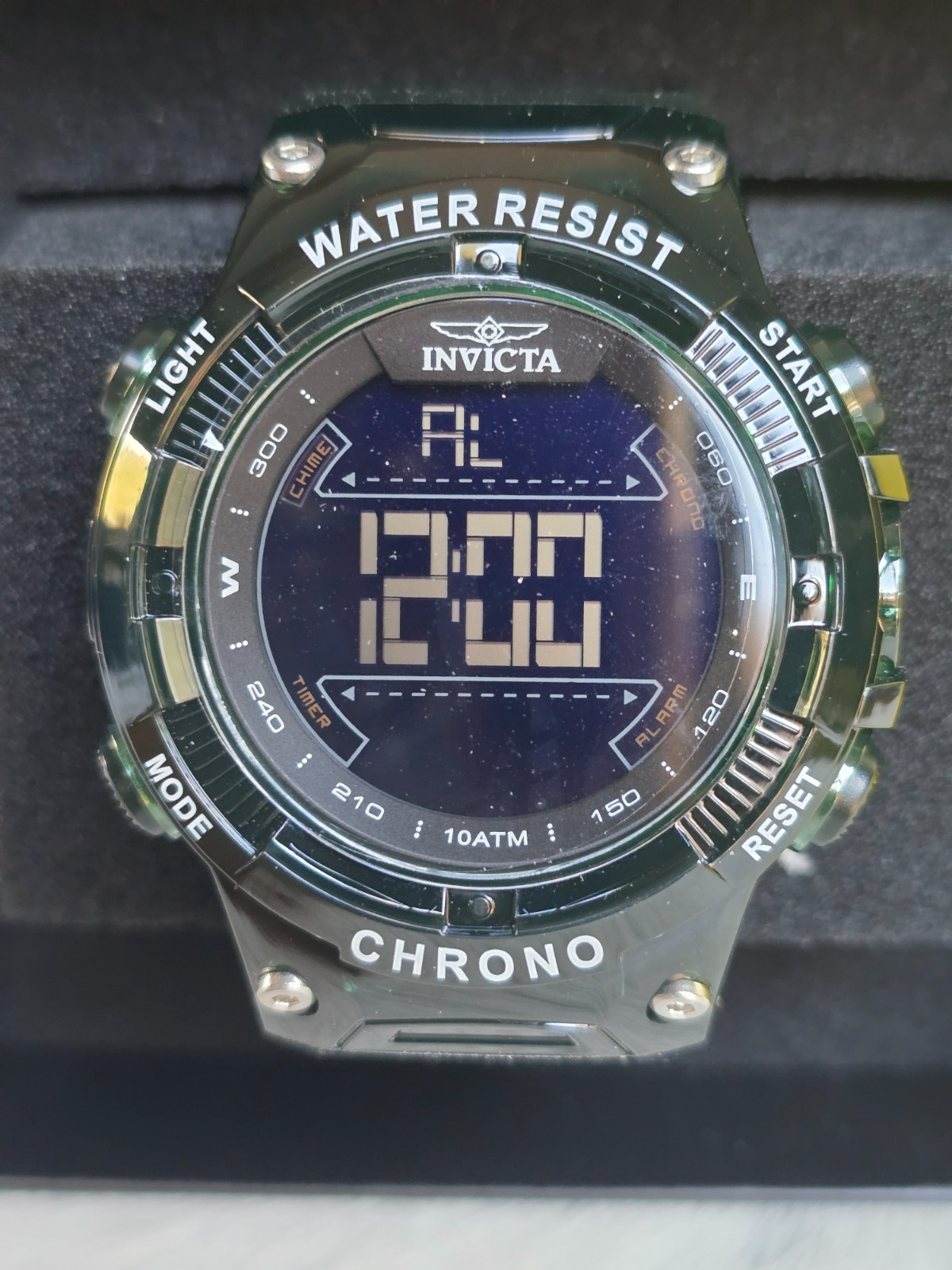 Invicta Racing Burnout Digital Men’s Watch – 52mm, Transparent, Green (49042)