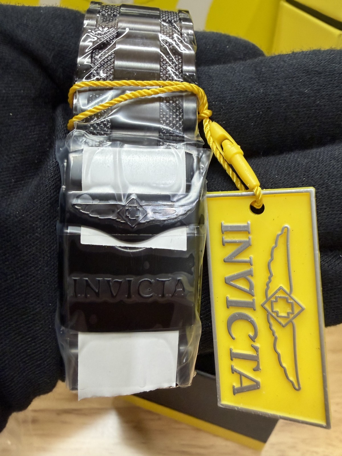Invicta Coalition Forces Night Hawk 49229 Men’s 52mm Black Steel Yellow Dial Qua